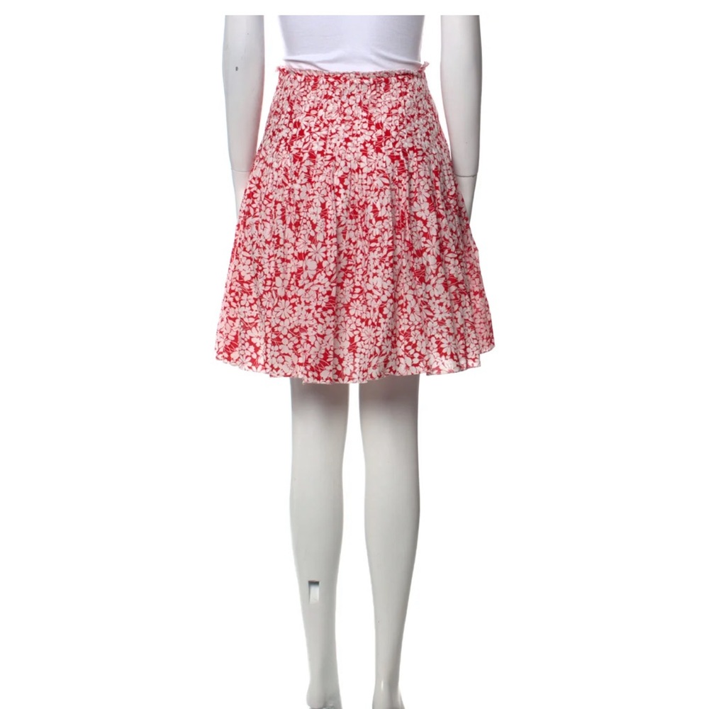 Burberry London Red Pleated Knee Length Ruffle Flowy Skirt - Picture 3 of 10